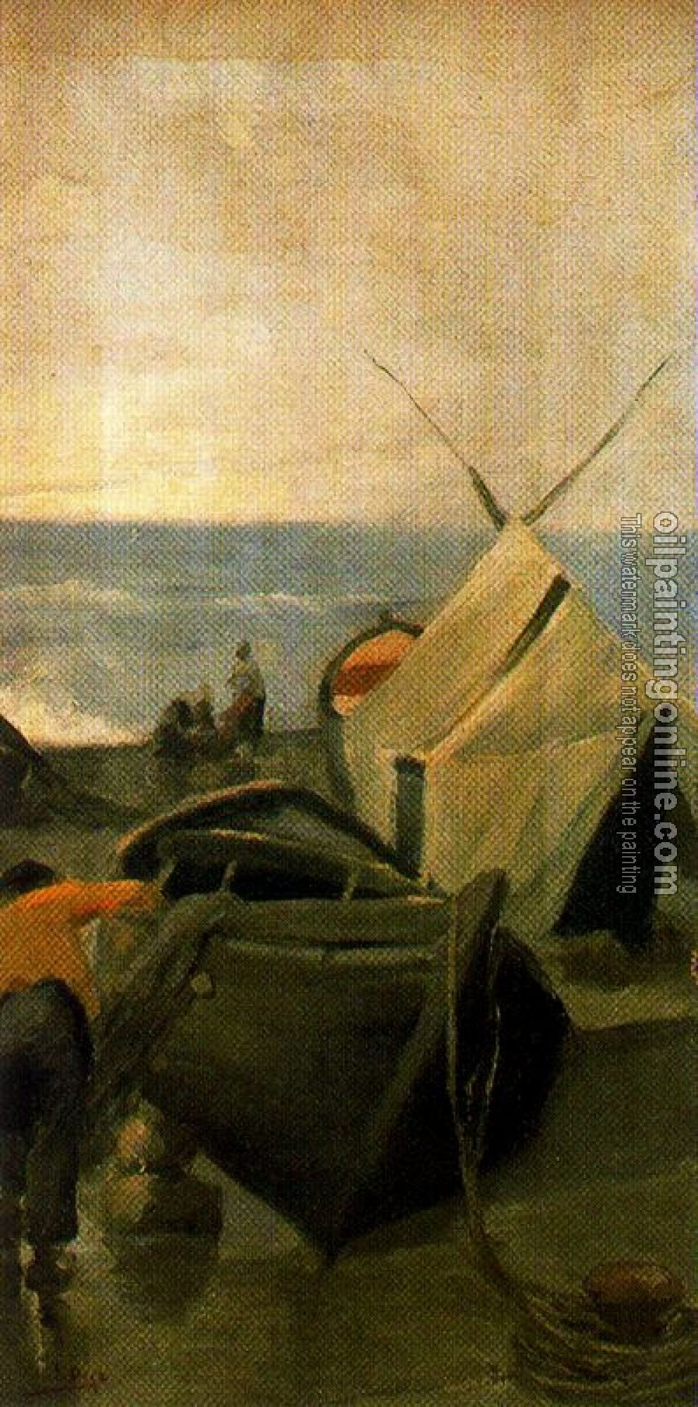 Ignacio Diaz Olano - Limpiando barcas